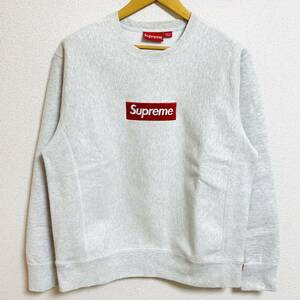 Supreme Box Logo Crewneck Ash Grey M 18aw 2018年 アッシュグレー 赤 レッド ボックスロゴ クルーネック スウェット トレーナー 胸ロゴ