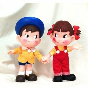 ギザ目　ペコちゃんポコちゃん人形　セット　不二家 90年代 懸賞当選品　プラスチック製