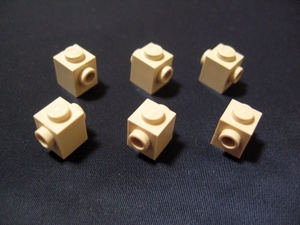 凸レゴ凸　%47905　1x1両側面ポッチ付ブロック（タン）　6個