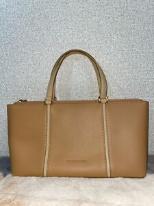 バーバリー BURBERRY ロゴ ハンドバッグ ハンドバッグ レザー ベージュ レディース 【中古】