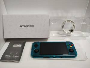 retroid pocket 3+ plus　clear blueカラー　中華ゲーム機　携帯機　初期化済み　動作確認済み　クリアブルー