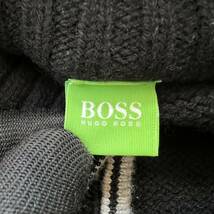 美品 HUGO BOSS ヒューゴボス ウール ナイロン コンビ ニットパーカー 切り替え エルボーパッチ リブボーダー ジップアップ _画像7