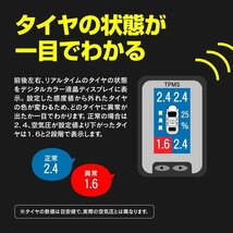 【送料無料】センサー取り付け不要！液晶モニター型 タイヤ空気圧監視システム トヨタ車用5PIN 空気圧設定可【一式】30 35系 アルファード_画像3