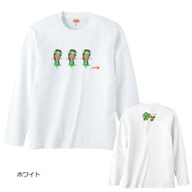 レディースM対応(タグ表記男女兼用S)/ホワイト*キュートな3人フラガール＆モンステラ*長袖/Ｔシャツ/フラダンス/ハワイ/送料無料【tl019】_画像5