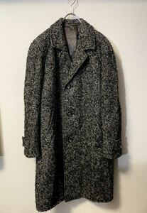 50s60s Europe Vintage wool tweed coat / euro Vintage turn-down collar bar ma car n