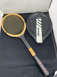 中古品 MIZUNO ミズノ 軟式 テニス 木製ラケット L4 3/8 レトロ 昭和