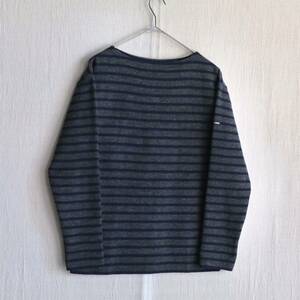  France made SAINT JAMES wool border cut and sewn / gray boat neck bus k shirt sweater euro Vintage K3-12013-9319