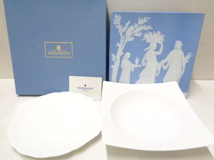 【未使用品】 WEDGWOOD ウエッジウッド プレート おまとめ2点 カントリーウェア 25cm、エスリアル 23.5cm 箱入り