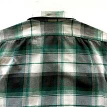 美品 BEAMS Open collar Plaid shirt ビームス オープンカラー チェックシャツ Mサイズ 長袖 日本製 MADE IN JAPAN ボックス型シルエット_画像8