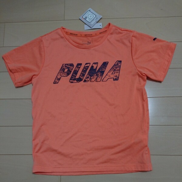 新品タグ付き PUMA プーマ 半袖プラクティスシャツ 140サイズ オレンジ