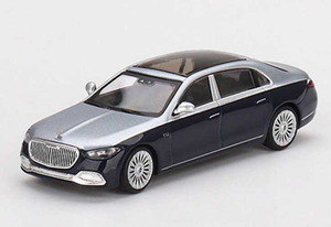 1/64 MINI-GT Mercedes-Maybach メルセデス マイバッハ S680（シルバー/ブルーメタリック）(左ハンドル)【516】