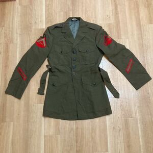 87年製　米軍　制服　ジャケット ミリタリー 実物 USMC ドレス ワッペン コスプレ サバゲー 