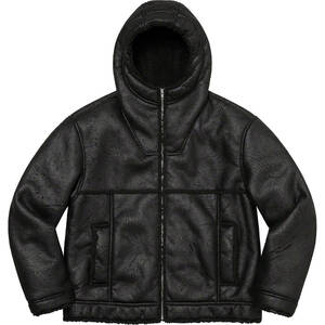 ◇新品 Supreme シュプリーム 23ss Faux Shearling Hooded Jacket フェイクムートン ボンバージャケット XL BLACK 黒