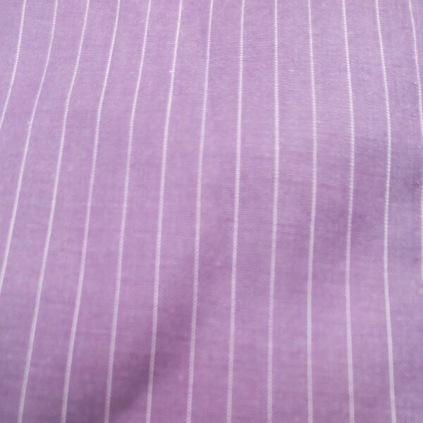 播州織 生地 綿１００% パープル紫に白ライン w１２０cm幅 190cm 張りのある透けない布 ハンドメイド 材料 生地 