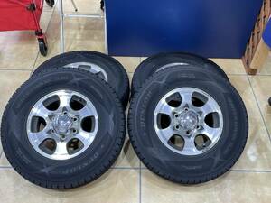 □三菱 デリカ 純正 アルミホイール付きスタッドレスタイヤ 4本セット 225/80R15 DUNLOPダンロップ ウィンターマックス SC8 2022年製□