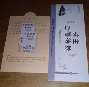 送料無料 東武鉄道 株主優待乗車証(きっぷ)x2枚 + 株主優待券 1冊 セット (2024年6月30日まで有効)