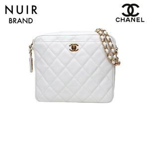 シャネル CHANEL ショルダーバッグ キャビアスキン チェーンショルダーバッグ 1996-1997年 レザー ホワイト