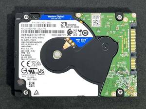 【送料無料】 ★ 2TB ★　WD Blue　/　WD20SPZX　【使用時間：113ｈ】2022年製　Western Digital Blue　稼働少 2.5インチ内蔵HDD/7mm 即決