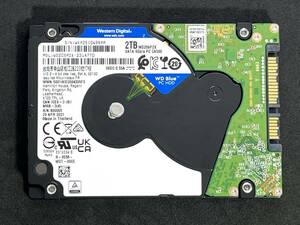 【送料無料】 ★ 2TB ★　WD Blue　/　WD20SPZX　【使用時間：665ｈ】2021年製　Western Digital Blue　稼働少 2.5インチ内蔵HDD/7mm 即決