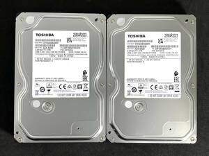 【送料無料】 2個セット ★ 2TB ★　DT02ABA200V　/　TOSHIBA【使用時間： 3ｈ＆ 3ｈ】2023年製 新品同様 3.5インチ AVコマンド ほぼ未使用