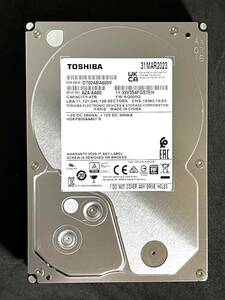 【送料無料】　★ 6TB ★　TOSHIBA / DT02ABA600V　【使用時間： 926 ｈ】　2023年製　良品　3.5インチ内蔵HDD　SATA　AVコマンド対応