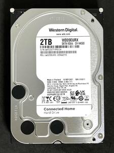 【送料無料】★ 2TB ★ Western Digital / WD20EURX【使用時間：303 ｈ】2021年製 稼働少　AVコマンド対応　WD 3.5インチ内蔵HDD/SATA600