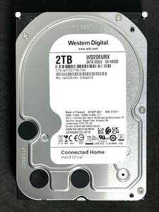 【送料無料】★ 2TB ★ Western Digital / WD20EURX【使用時間：4 ｈ】2021年製 新品同様　AVコマンド対応　WD 3.5インチ内蔵HDD/SATA600