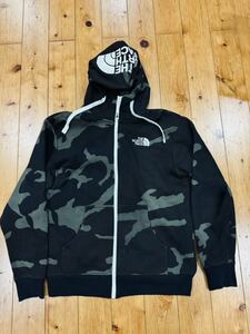 【美品！】THE NORTH FACE ザ ノースフェイス リアビュー 裏起毛 ジップパーカー カモフラ Mサイズ