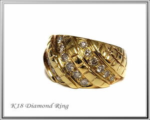 ☆ K18 Diamond Ring 0,71T # 12 12 6,85G.