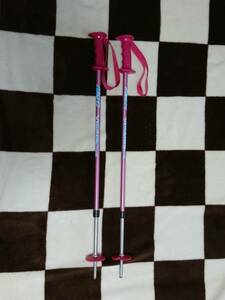 HART VISAGE TEAM ハート スキー ストック ポール 70cm～105cm 伸縮式 長さ調整可 ピンク 女の子 キッズ 子供 子ども