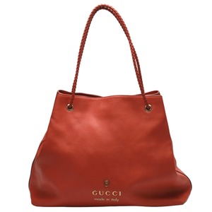 グッチ トートバッグ 380118 レザー トートバック GUCCI オレンジ ユニセックス 中古