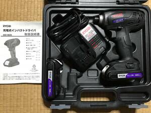 RYOBI リョービ 充電式インパクトドライバー BID-1805 フルセット 充電器 電池パック(B-1815L)2個付属