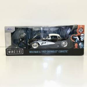 【1円～】JADA 1/24 UNIVERSAL MONSTERS WOLF MAN & 1957 CHEVY CORVETTE ユニバーサル・モンスター ウルフマン コルベット【中古品】