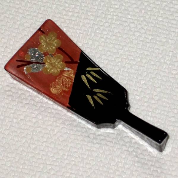 ★Hand-painted maki-e★Aizu lacquered chopstick rest Battledore Shochiku-bai single item ★Free shipping, tableware, Japanese tableware, chopstick rest