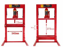 油圧プレス　手動式 6トン 6t 6ton ショッププレス 作業幅273mm プレス機 自動車 バイク 整備 TD2008 ※●_画像3