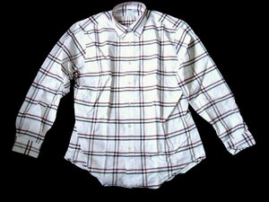未使用【送料込】L 米国製 ブルックスブラザーズ SLIM FIT チェック 長袖 ボタンダウン スポーツシャツ Supima Cotton Shirt 貝ボタン