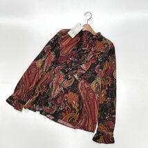 未使用品 /L/ ZARA 総柄 フリルプリントブラウス レディース タグ カジュアル トップス 通勤 アジアンフェミニン 大人可愛い デイリー ザラ_画像2