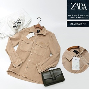 未使用品 /S/ ZARA ピンク デニムジャケット メンズ タグ カジュアル アウトドアキャンプ ストリート バイクツーリング 通勤 デイリー ザラ