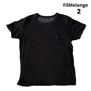 FilMelange フィルメランジェ リバーシブル 半袖Tシャツ ブラック 2 レディース CHEERY2 カットソー ショートスリーブTシャツ クルー