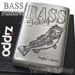 新品 ZIPPO ブラックバス 釣り シルバー古美 ジッポー ライター