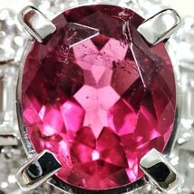 Y8902★Pt900 天然ルベライト（ピンクトルマリン）1.64ct 天然ダイヤモンド0.74ct リング 10.5号 7.0g★CGLソーティング付き 仕上げ済み_画像5