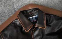 高品質 レザージャケット 馬革 カーコート 革ジャン ホースハイド 本革 ライダースジャケット メンズファッション コート ロング S～5XL_画像6