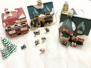 ◆ HOUSE OF LLOYD 陶器製 『 クリスマスの街並み 』 美品 / クリスマス Xmas サンタ 子供 置物 ヴィンテージ ハウスオブロイド used 陶器
