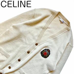 【送料無料】celine セリーヌ　金ボタン　ワッペン カーディガン　ニット　メンズ　3L