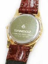 65　新品!!稼働中!!ゆうパケット発送対応!! SANDOZ/サンドス ラウンド クォーツ レディース 金色 腕時計 217935 GP 10M_画像6