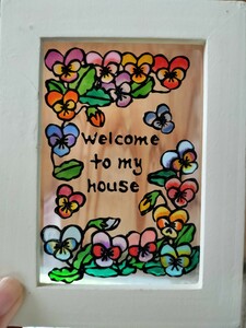 Art hand Auction Free shipping * Stained glass style frame * Viola's welcome handmade ♪, Handmade items, interior, miscellaneous goods, others