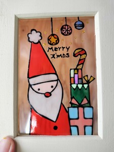 Art hand Auction Free shipping * Stained glass style frame * Scandinavian style Santa Claus, Christmas, handmade ♪, Handmade items, interior, miscellaneous goods, others