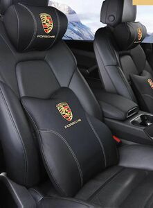 ポルシェ PORSCHE 刺繍ロゴ ポルシェ 車用記憶 ネックパッド 腰クッション 1セット 