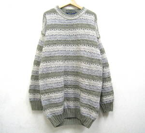 Skye Knitwear naturally■ウール×シルク ニット セーター 英国製 メンズ 大きいサイズLL