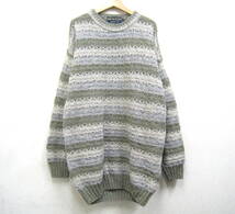 Skye Knitwear naturally■ウール×シルク ニット セーター 英国製 メンズ 大きいサイズLL_画像1